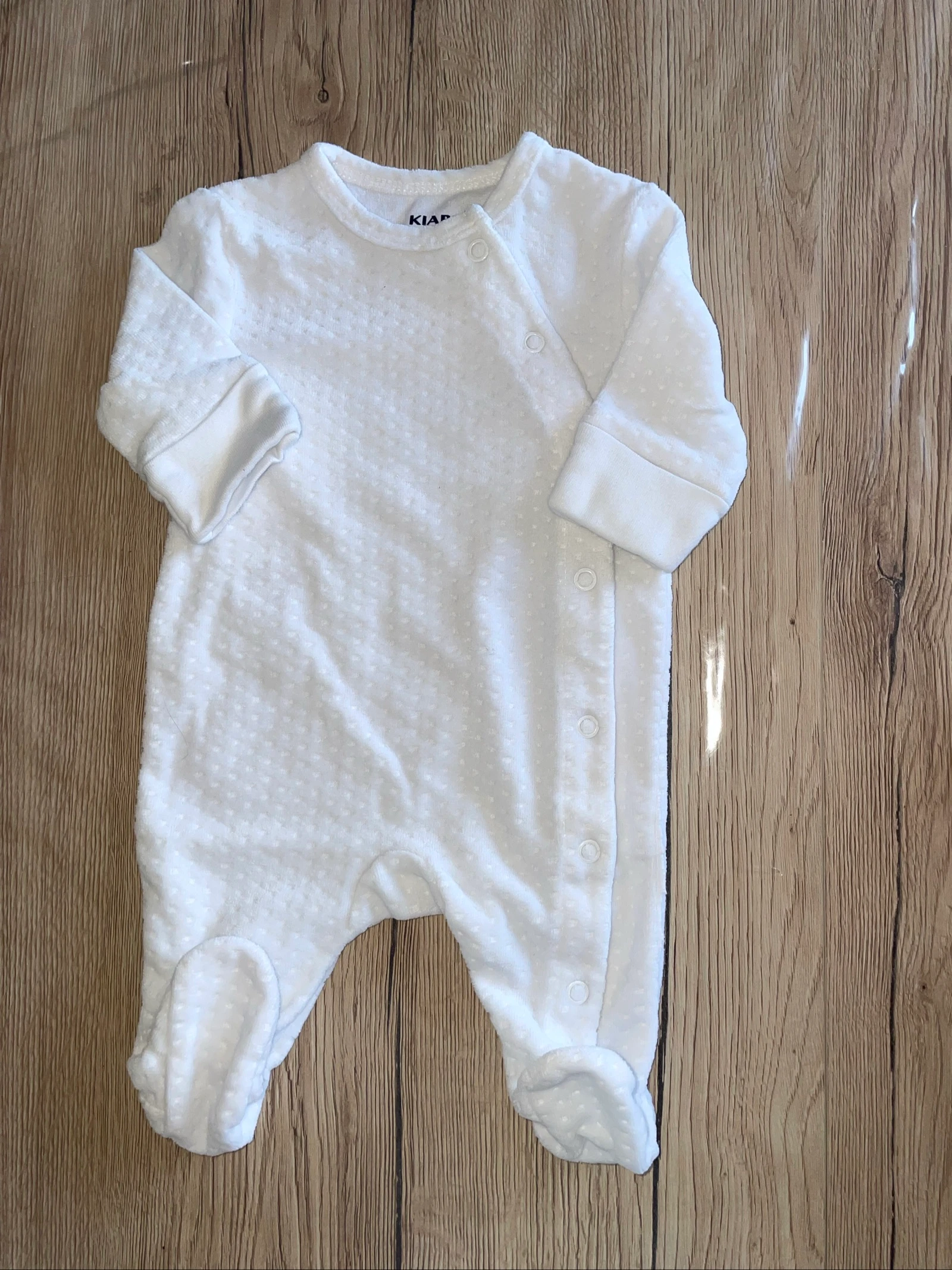 Pyjama velours ouverture devant 1 mois 56 cm Kiabi 